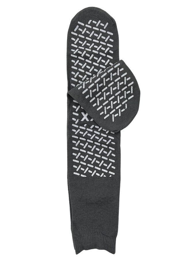 Comfort Axis Double Tread Non-Skid XX-Large Comfort Safety Socks, Grey (Pack of 6) - Image 1